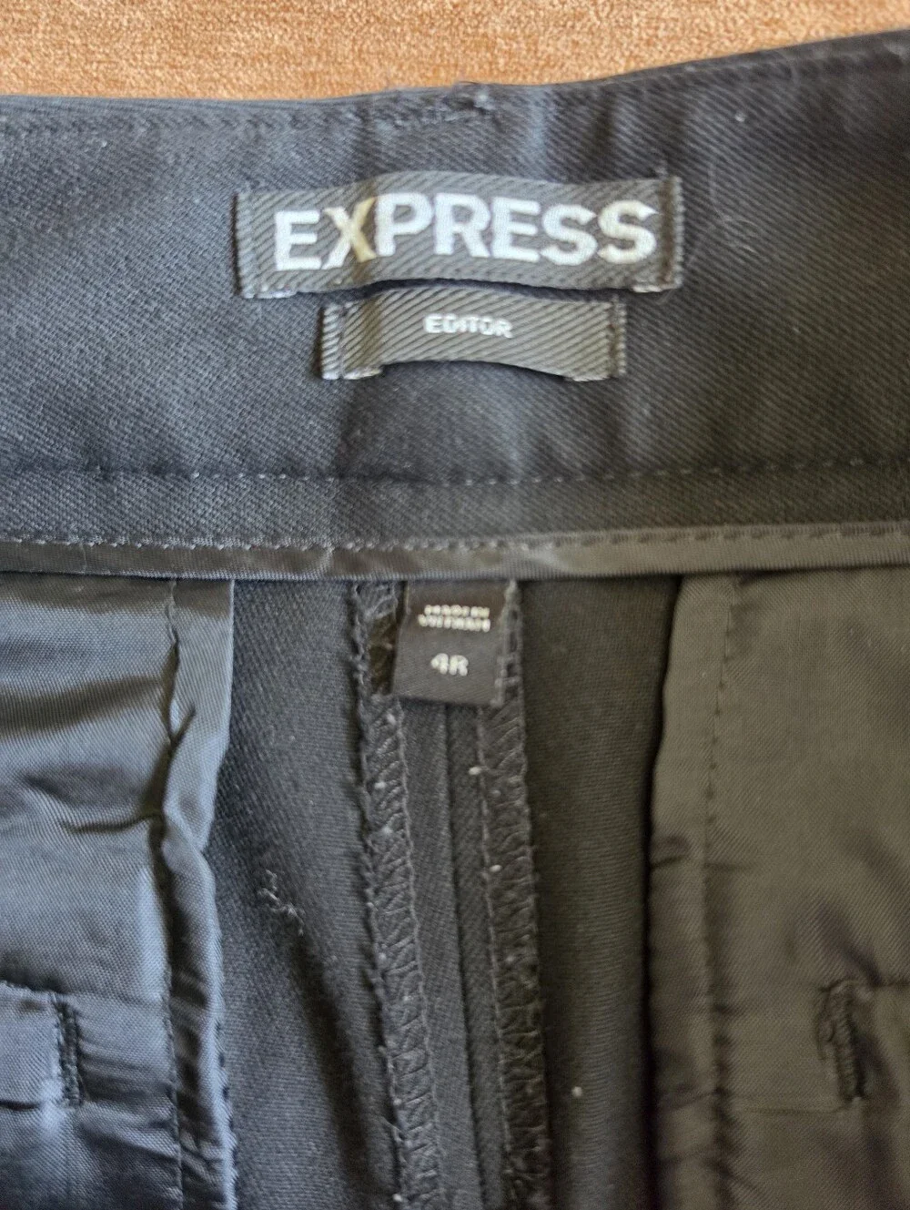 Express Editor Mid Rise Flare Trouser Pants Black Sz 4R